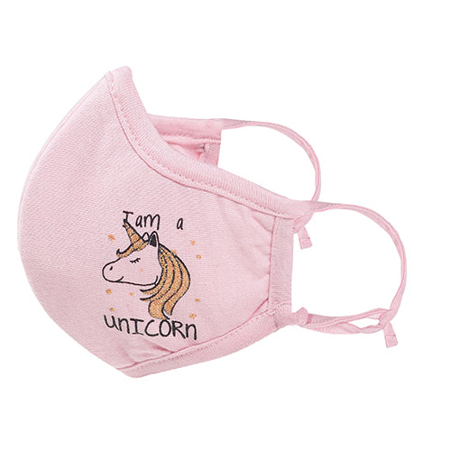 Pink Unicorn Gold Glitters Adjustable and Washable 5 Layer Face Mask