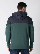 Premium Colorblock (Navy-Burgundy) French Terry Hoodie with Zipper - Mid Weight all season